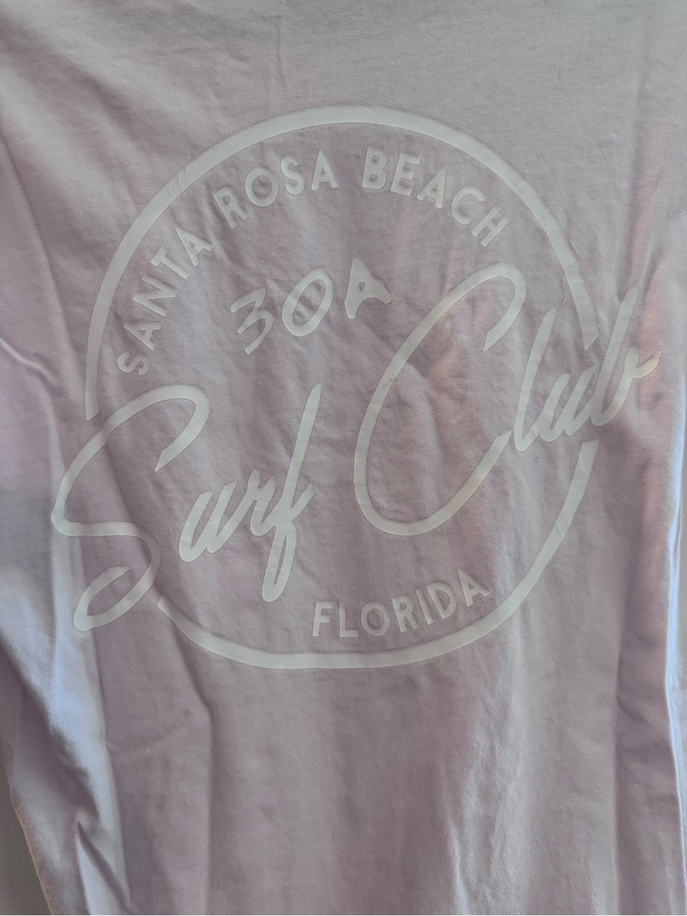 2/6$ 30A Surf Club Graphic Tee - Light Pink with White Print - Picture 2 of 4